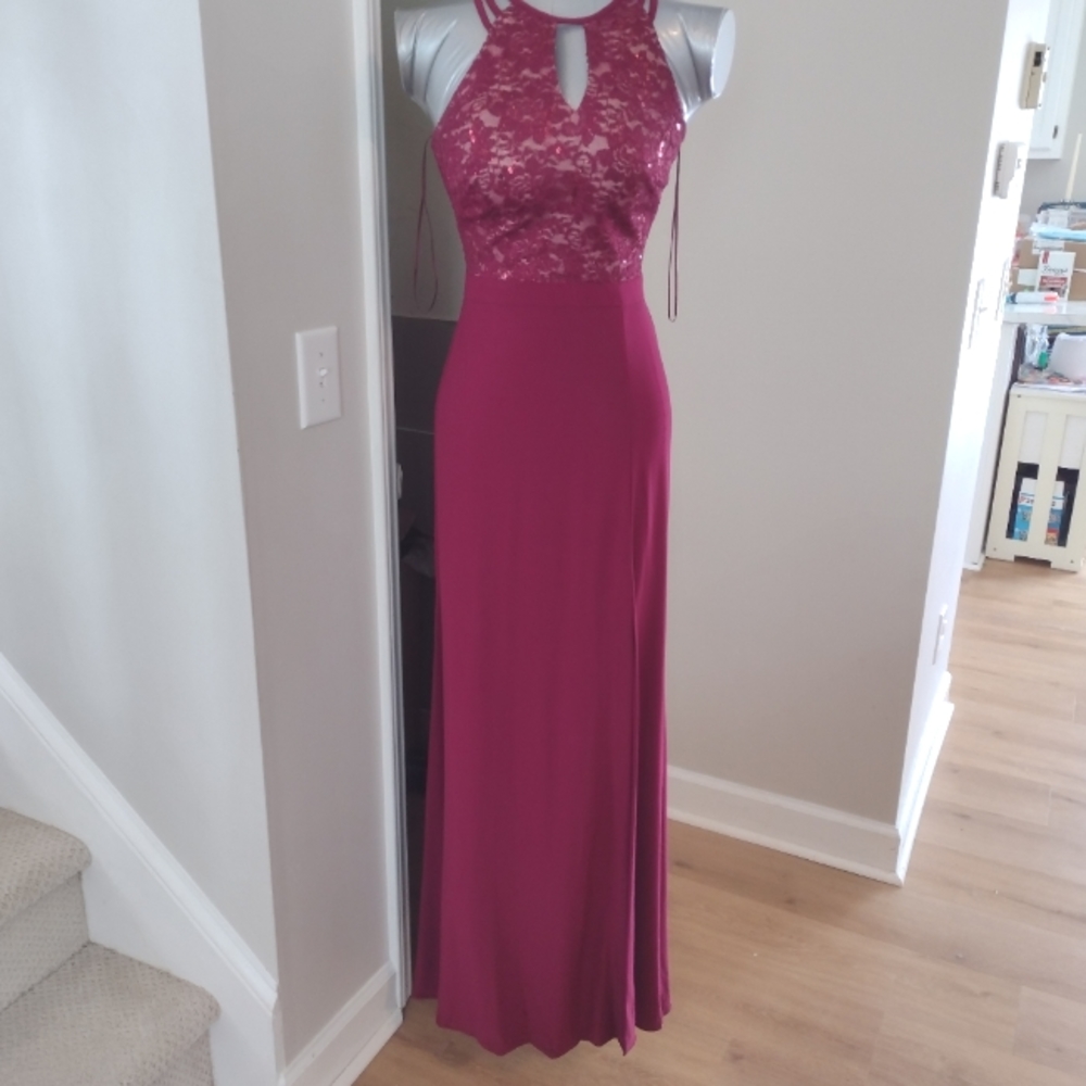 Wine colored Floor length formal dress